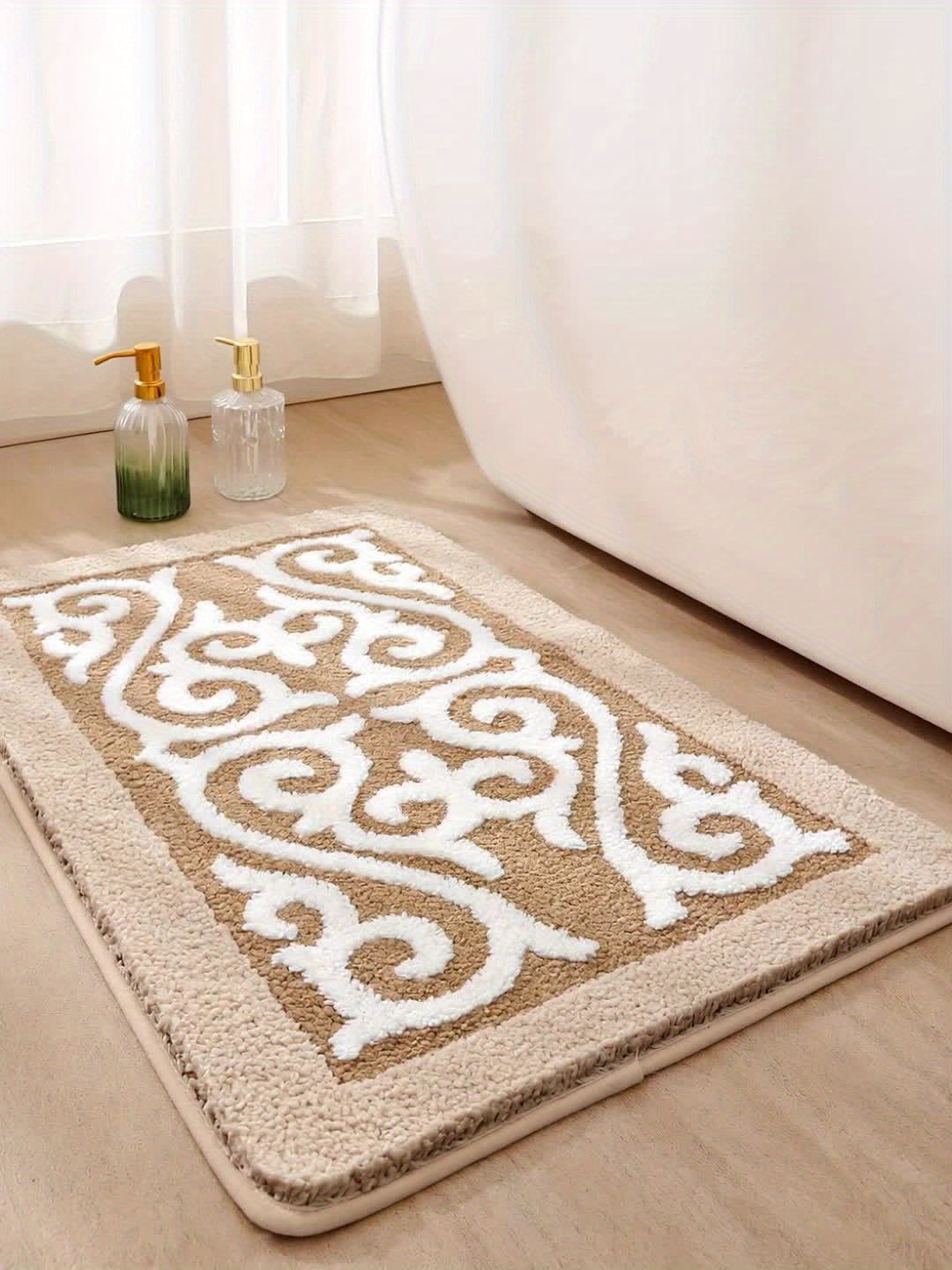 Extra-Soft Absorbent Polyester Bath Mat (Non-Slip TPR Backing)