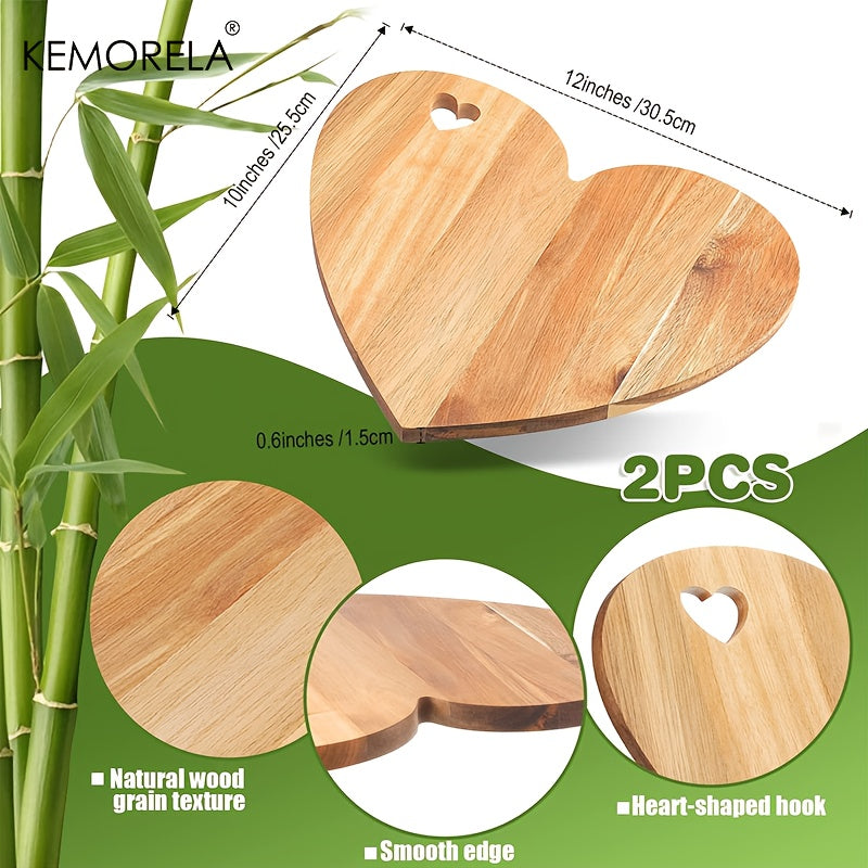 Heart-Shaped Acacia Wood Bread & Cheese Board