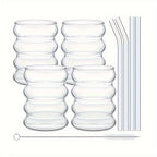 High Borosilicate Microwave & Dishwasher-Safe Ripple Tumbler (11.8 fl oz)