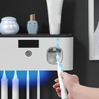 Wall-Mounted USB-Rechargeable Automatic Toothpaste Dispenser & Toothbrush Organizer (5-Slot)