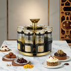 Clear Glass Rotating Multi-Hole Spice Jar Set (8-Piece)