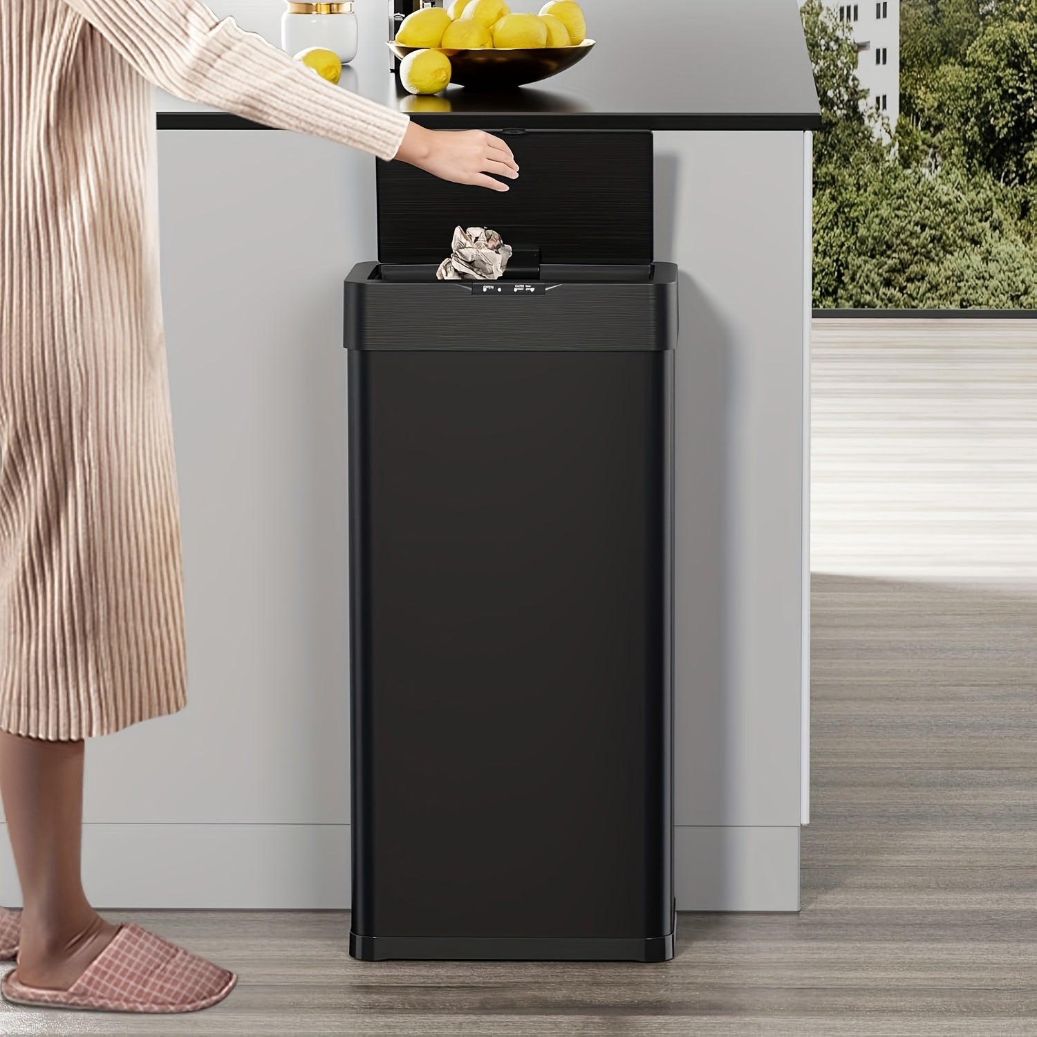 Touchless Soft-Close Stainless Steel Trash Can (18.5 Gal)
