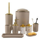 Durable Plastic 9-Piece Bathroom Accessory Set