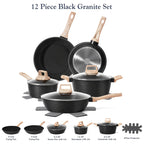 Granite Non-Stick Induction-Compatible Cookware Set (12-Piece)