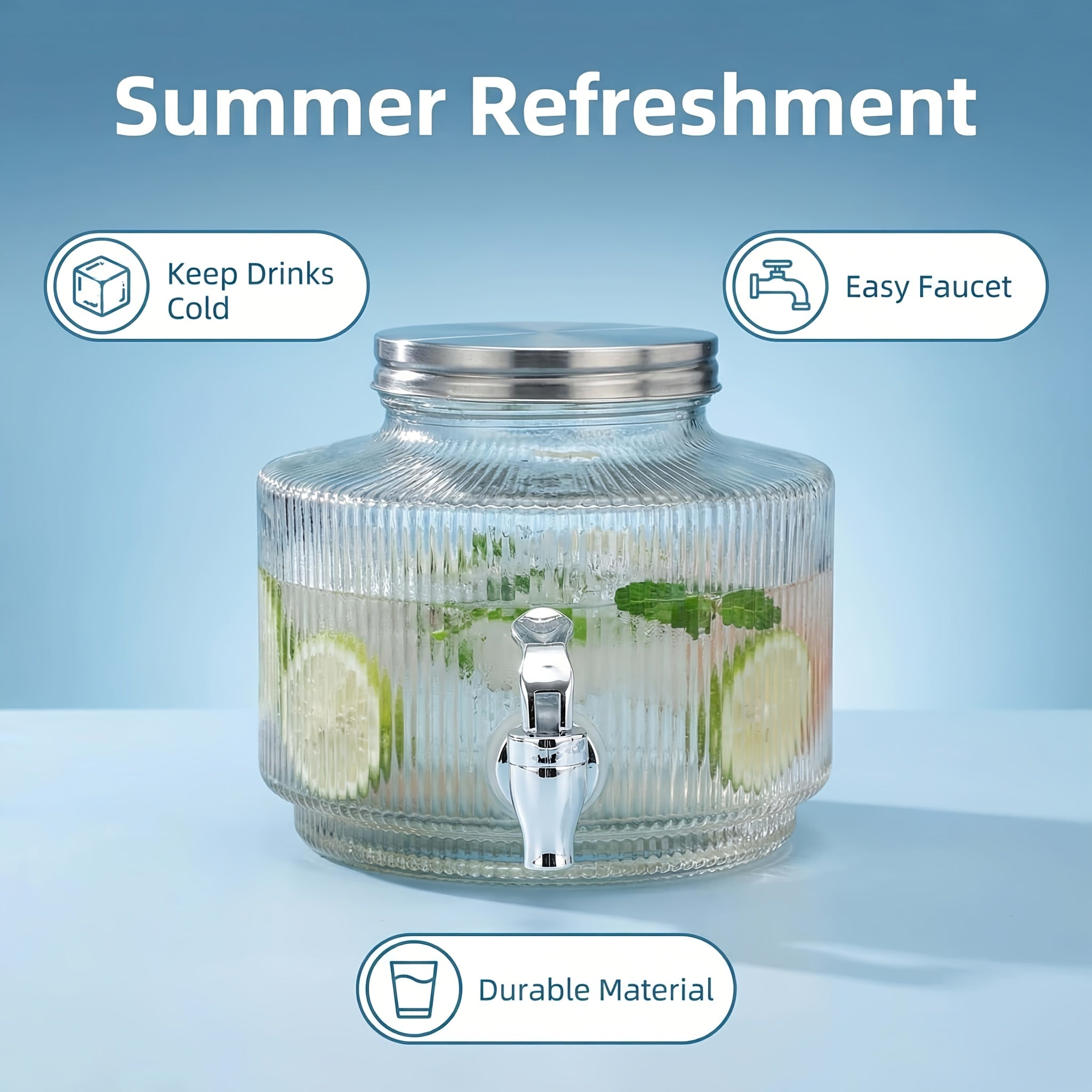 Borosilicate Glass Spout Drink Dispenser (2.5L)