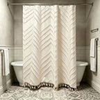 Bohemian 3D Floral Tassel Polyester Shower Curtain (70 x 70 in)