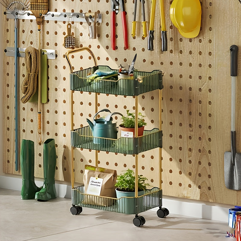 Ultra-Thin Plastic Rolling Storage Cart (3- or 4-Layer)