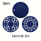 Heat-Resistant Non-Slip Silicone Trivet Set (3-Piece)