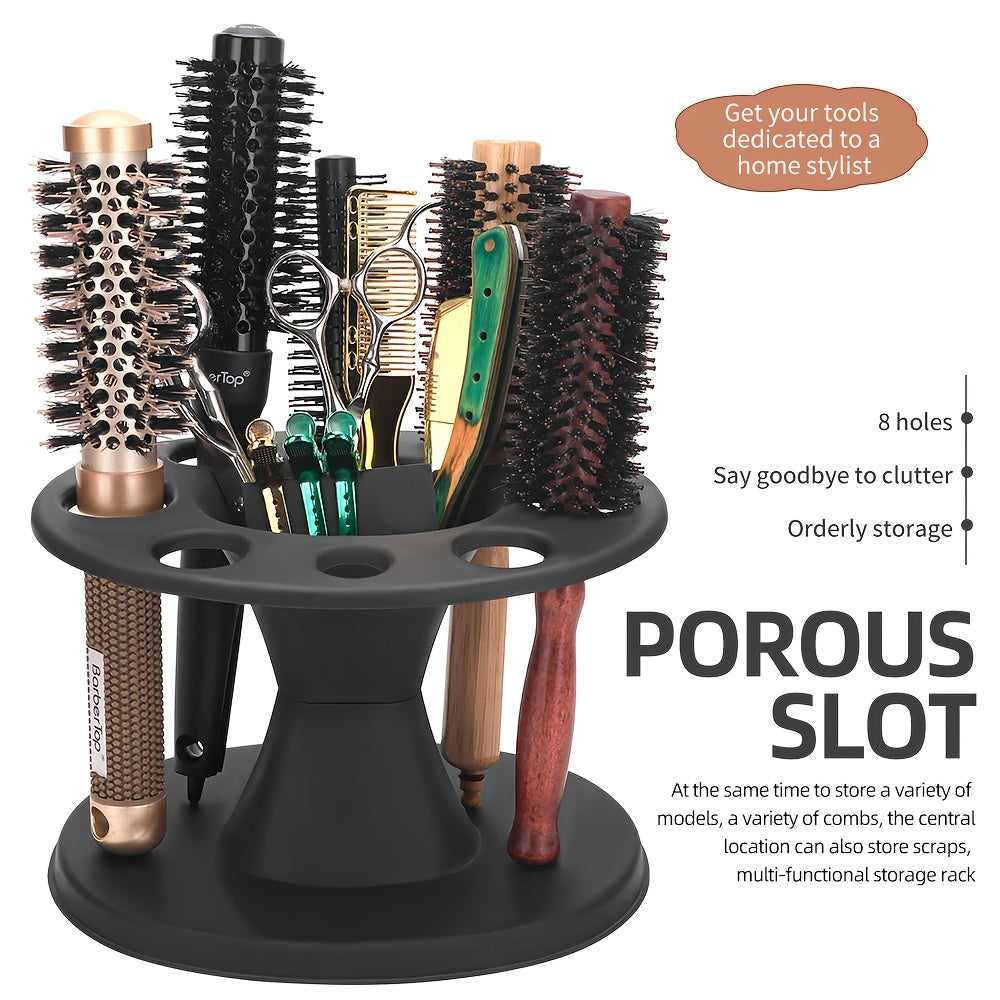 Rotating Multi-Slot Hairbrush Organizer