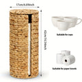 Vertical Woven Rattan Toilet Paper Storage Basket (With Lid)