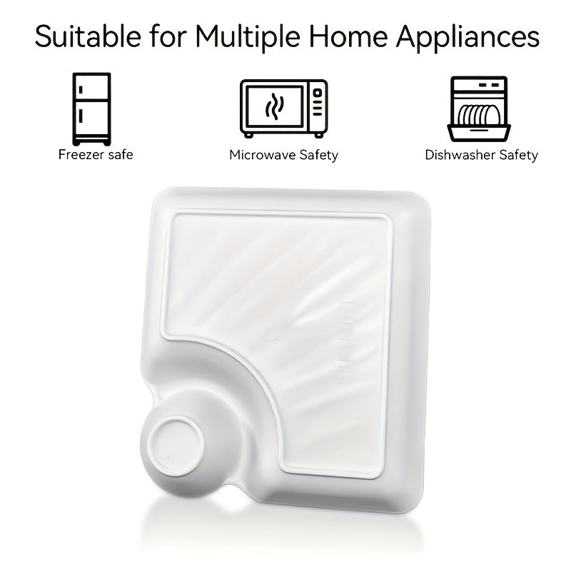 Non-Breakable Microwave & Dishwasher-Safe Divided Snack Plates (Pack of 4)