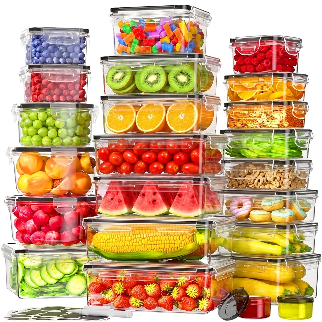 Airtight Latch & Microwave-Safe Food Storage Container Set (Set of 48)