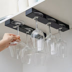 No-Drill Space-Saving Under-Cabinet Wine Glass Rack