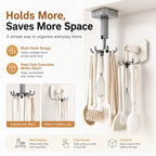 Self-Adhesive 360° Rotating Hook Rack (6 Hooks)