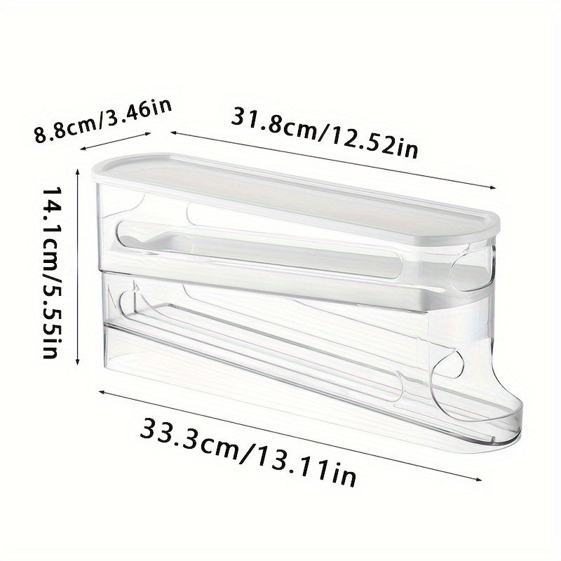 Space-Saving Double-Layer Egg Organizer (Transparent)