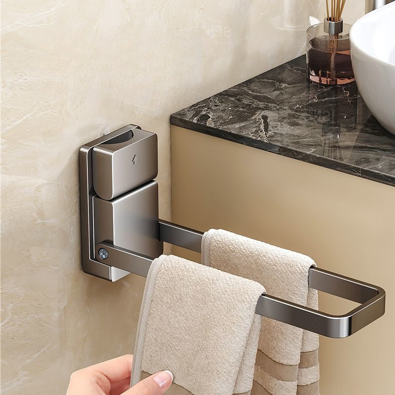 No-Drill Suction-Cup Foldable Towel Rack
