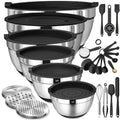 Stainless Steel Airtight & Non-Slip Mixing Bowl Set (26-Piece)