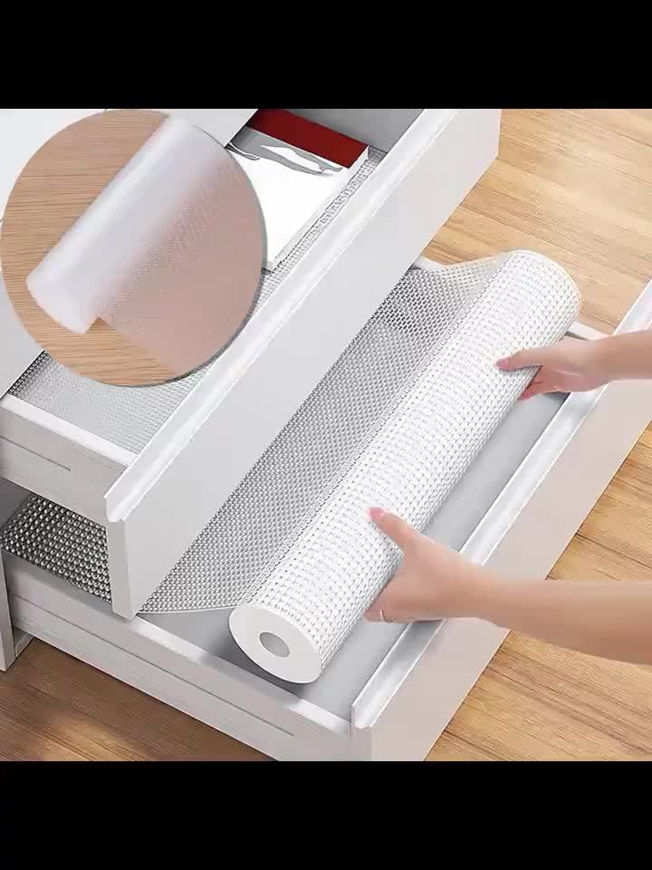 Transparent Non-Adhesive Anti-Slip Cabinet Shelf Liner (23.6 x 78.7 in Roll)