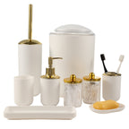 Durable Plastic 9-Piece Bathroom Accessory Set
