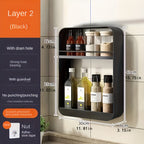 Durable Cast Iron & Plastic Wall-Mounted Bathroom Shelf (2 or 3 Layers)