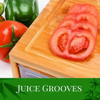 Bamboo Cutting Board With Container & Removable Grater