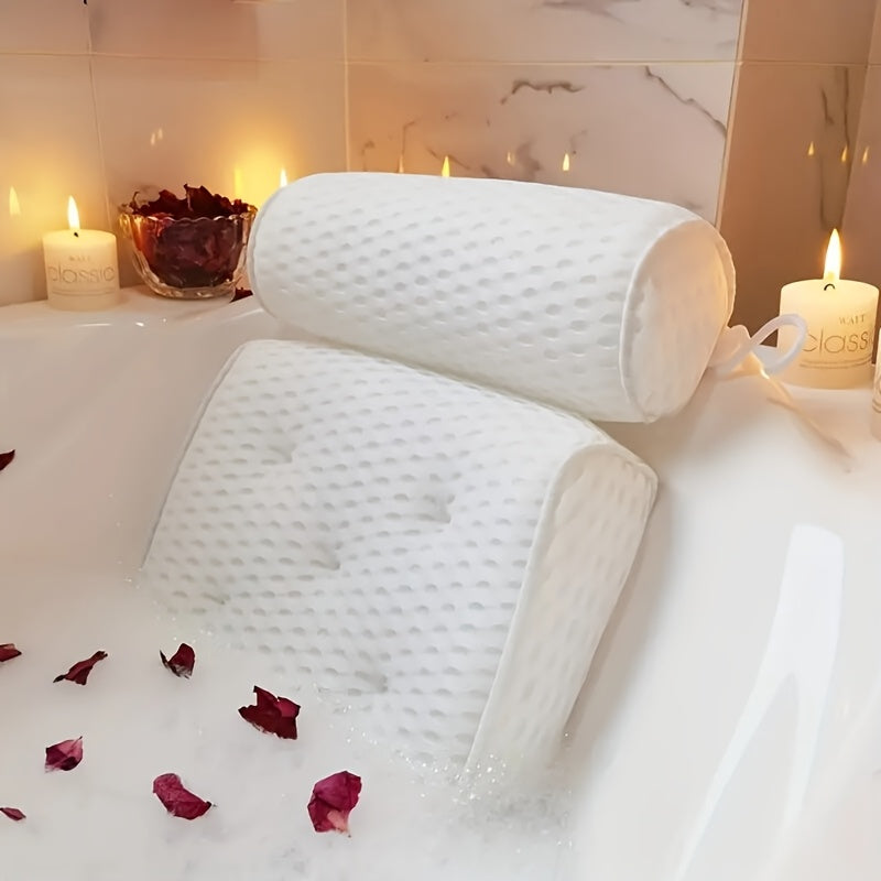 Ergonomic Quick-Dry Mesh Bathtub Pillow (6 Suction Cups)