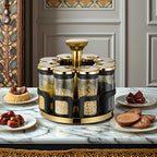 Clear Glass Rotating Multi-Hole Spice Jar Set (8-Piece)