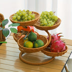 Food-Safe Stackable Rattan-Style Fruit & Snack Basket