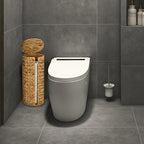 Vertical Woven Rattan Toilet Paper Storage Basket (With Lid)
