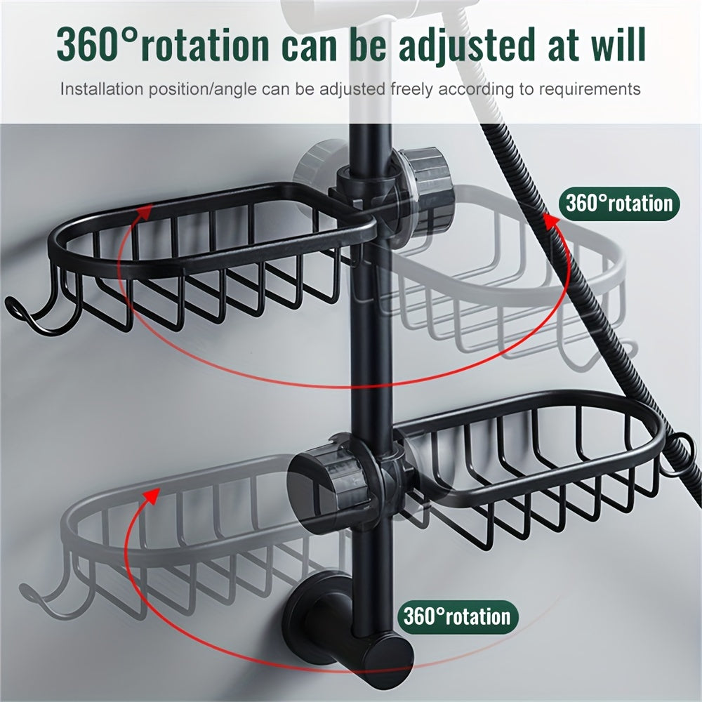 Space-Saving Corrosion-Resistant Hanging Shower Rack (Set of 2)