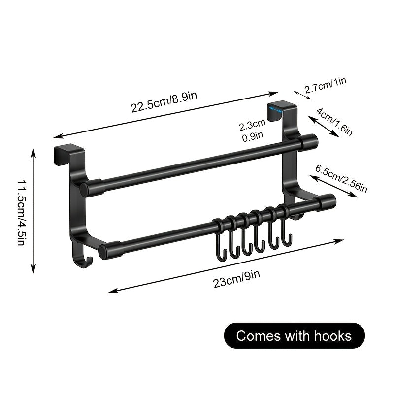Over-Cabinet No-Drill Double-Bar Towel Rack