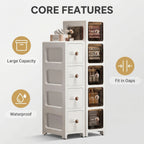 Slim Space-Saving Slide-Out Gap Shelf (4-Tier)