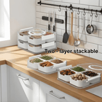 Stackable 2-Tier 8-Compartment Fridge Container (Foldable Handle)