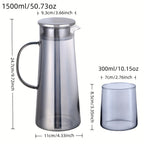 Heat-Resistant Borosilicate Glass Jug & Cup Set (Set of 5 or 7)