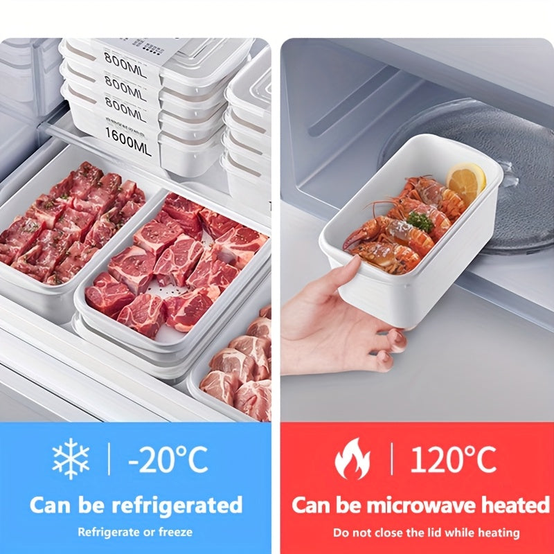 Food-Grade PP Airtight Flip-Top Refrigerator Storage Box (Set of 4)