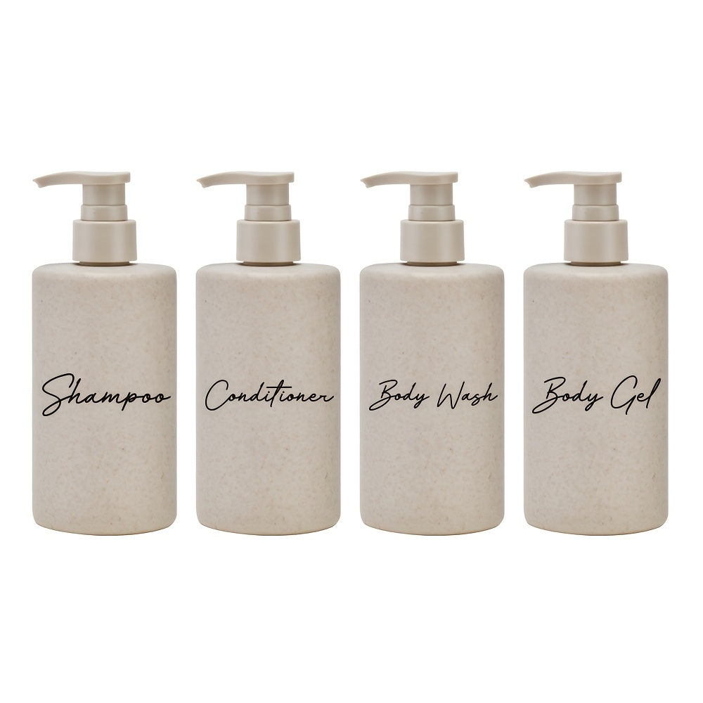 Wheat Straw Refillable Shower Dispensers (4 x 300ml)