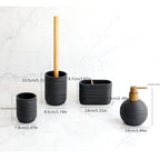 Space-Saving Freestanding Resin & Wood Bathroom Set (4-Piece)