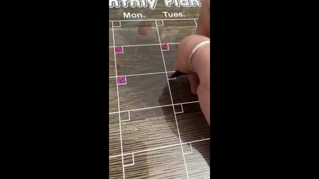 Clear Acrylic Magnetic Dry-Erase Fridge Calendar (With 6 Markers)