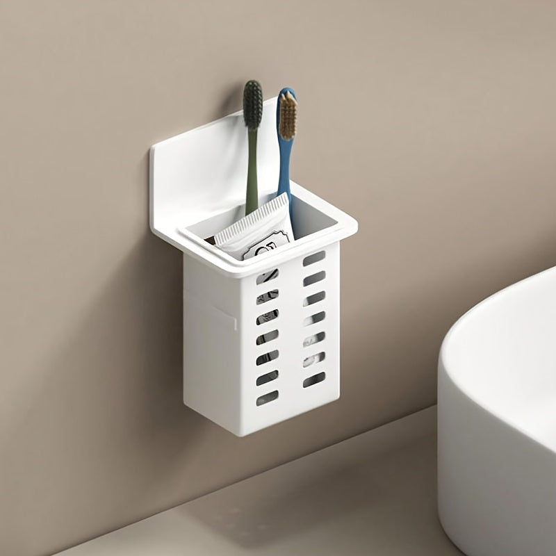 Wall-Mounted Space-Saving Toothbrush & Toothpaste Holder