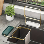 Foldable Metal Sink Strainer Rack (Includes 50 Disposable Mesh Bags)