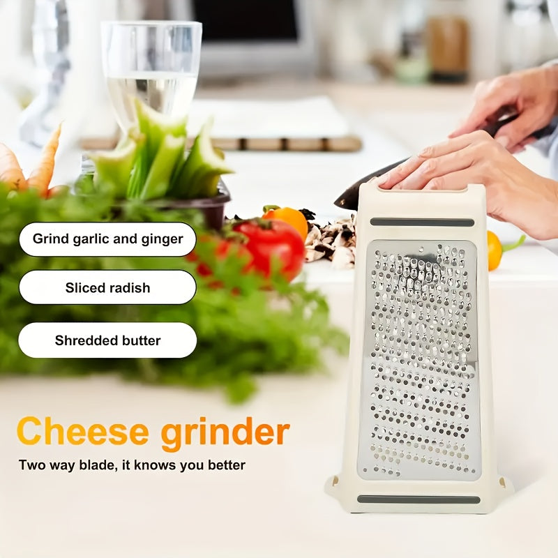 Double-Sided Stainless Steel Grater (Built-In Container)