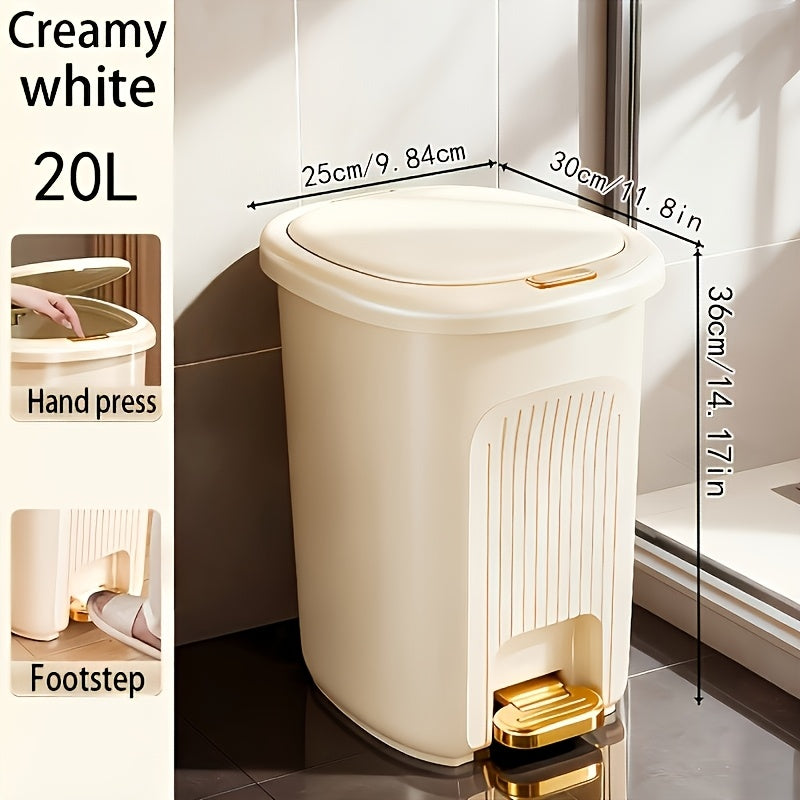 Hands-Free Dual-Opening Odor-Sealing Trash Bin (Multiple Sizes)