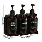 Drill-Free Refillable Wall-Mount Shower Dispenser (3-Pack)