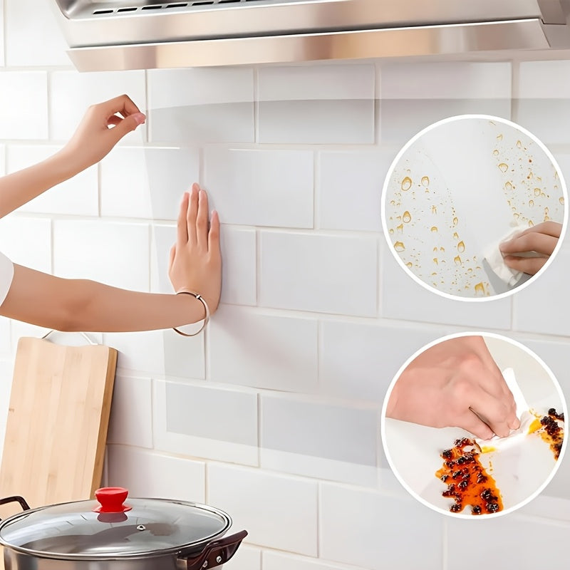 Heat-Resistant Transparent Self-Adhesive Backsplash Film (3 Rolls)