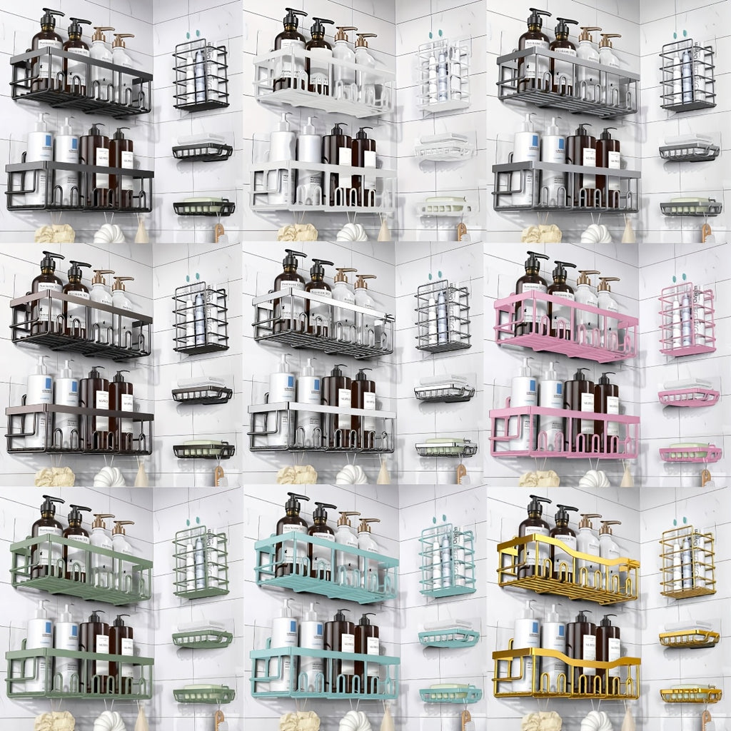Rustproof 316 Stainless Steel No-Drill Shower Caddy (Set of 5)