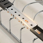 Stainless Steel Pull-Out Dish Rack (Adjustable Dividers & Drain Tray)