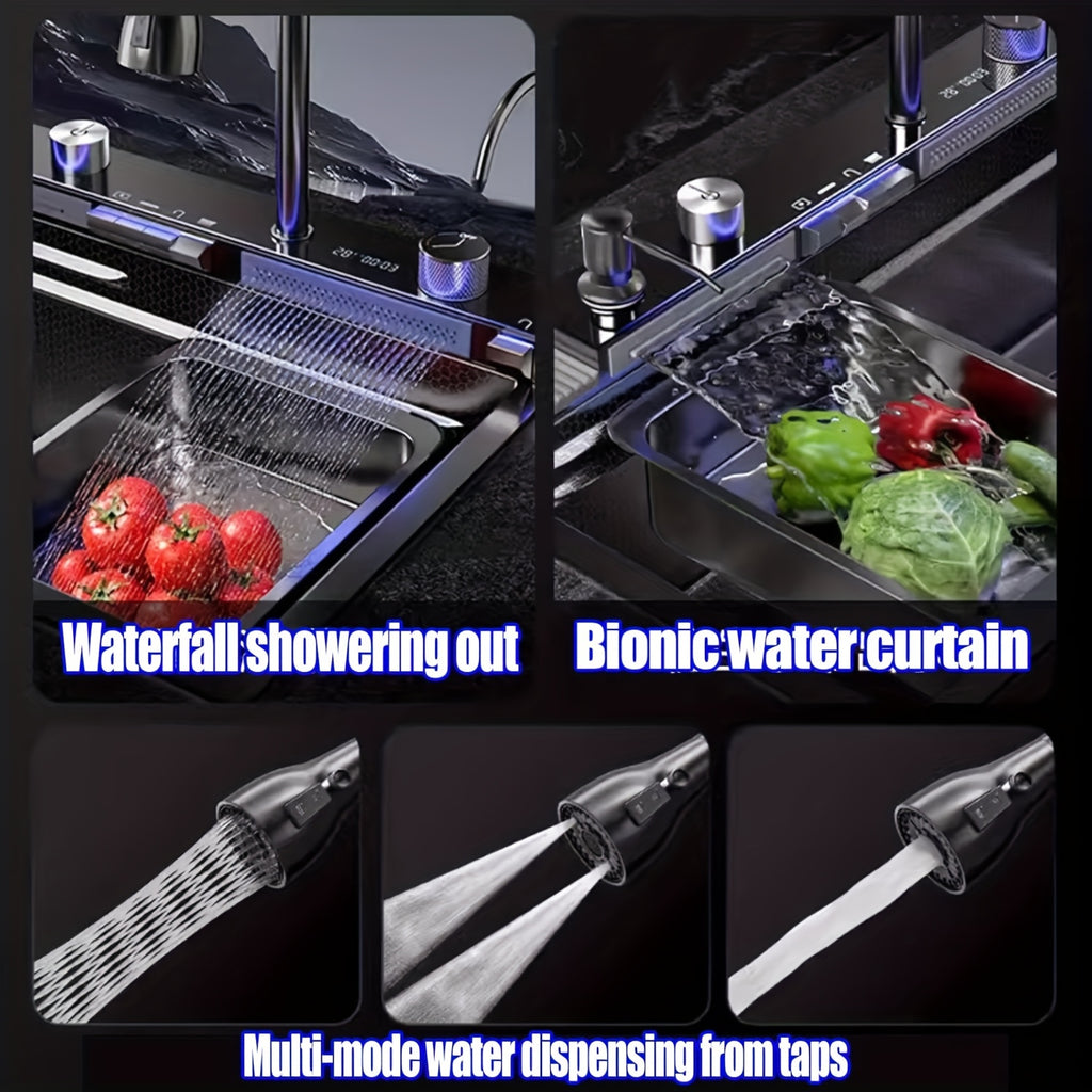Stainless Steel Waterfall Workstation Sink (Drop-In)