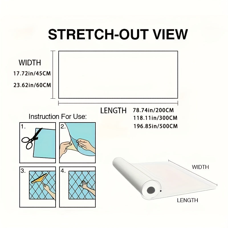 Transparent Non-Adhesive Anti-Slip Cabinet Shelf Liner (23.6 x 78.7 in Roll)