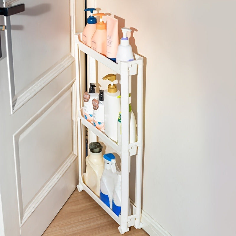Slim Narrow-Slot Rolling Storage Cart (3–4 Tiers)