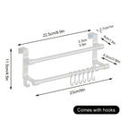 Over-Cabinet No-Drill Double-Bar Towel Rack